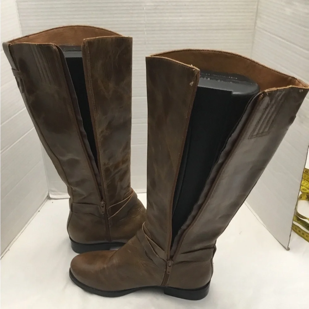 Matisse Brown Over the Knee Boots with Distressed Leather